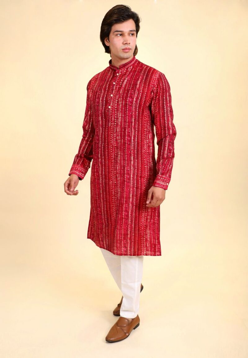 Embroidered Sequin Kurta Pajama