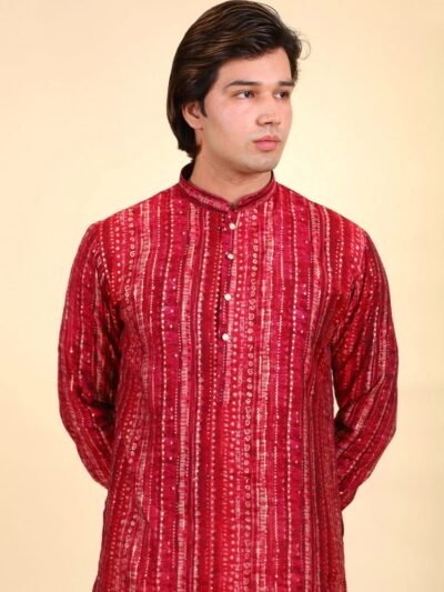 Embroidered Sequin Kurta Pajama