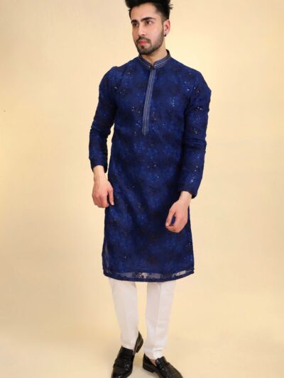 Embroidered Thread Work Kurta Pajama