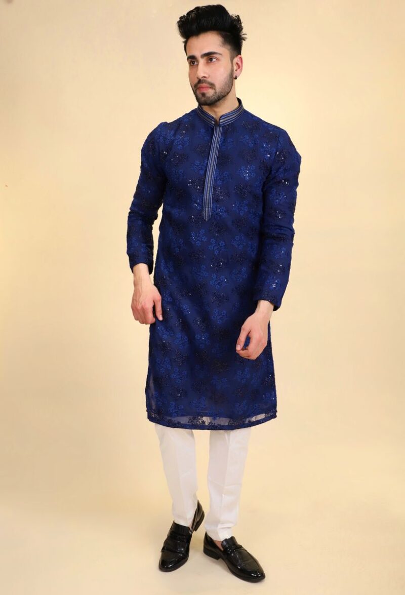 Embroidered Thread Work Kurta Pajama