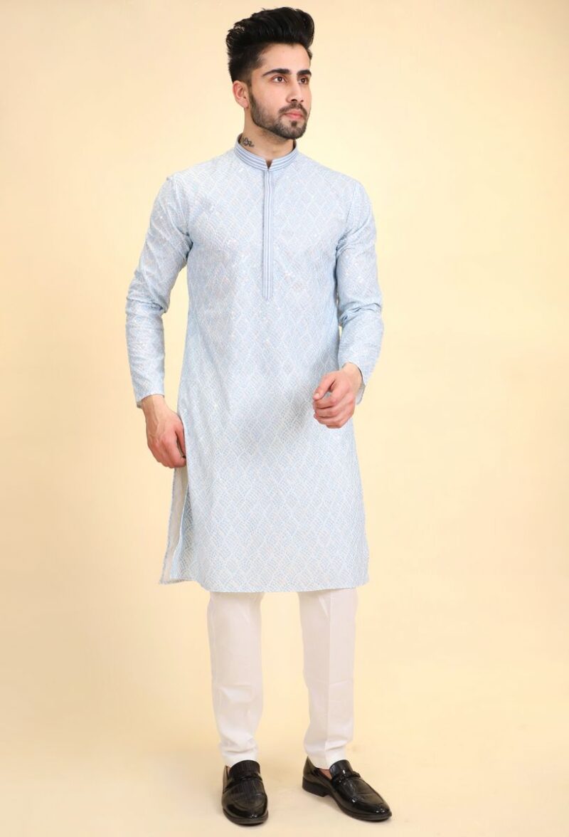 Thread Sequins Work Kurta Pajama