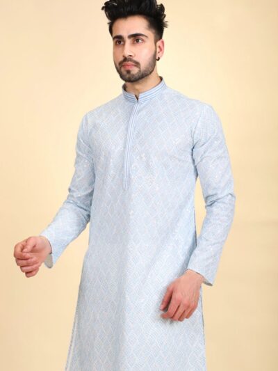 Thread Sequins Work Kurta Pajama