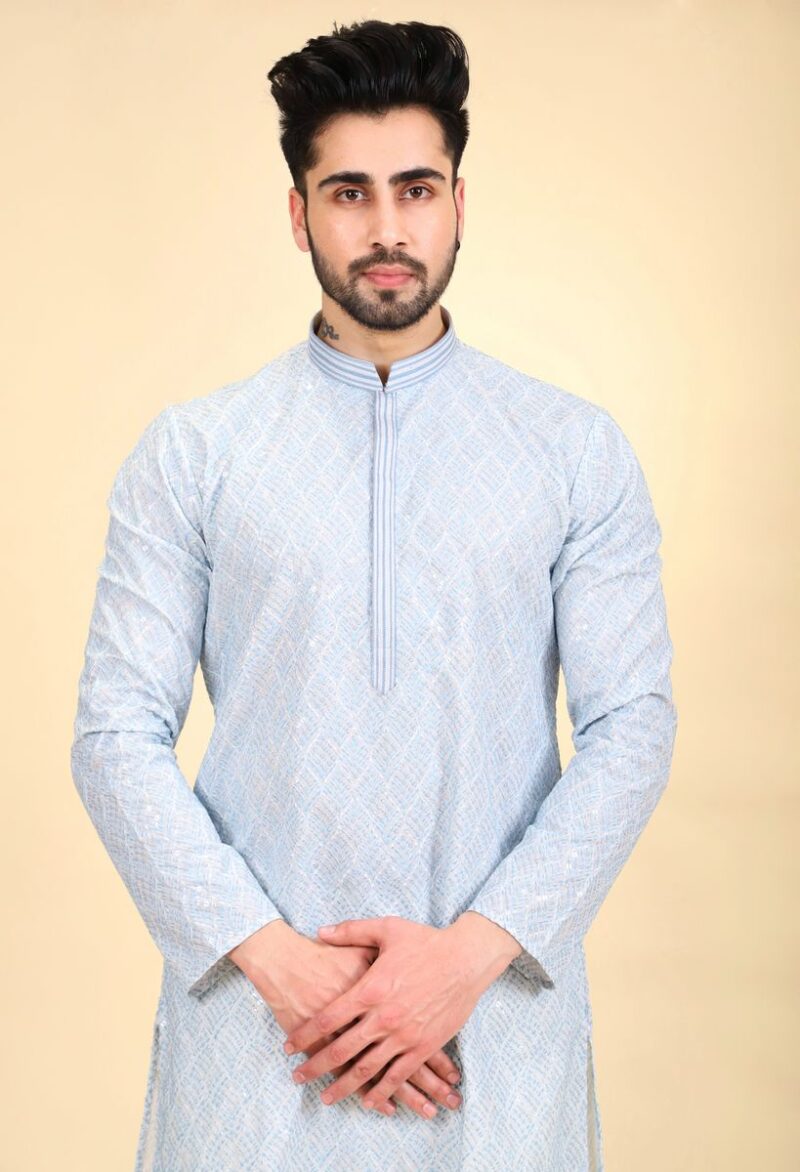 Thread Sequins Work Kurta Pajama