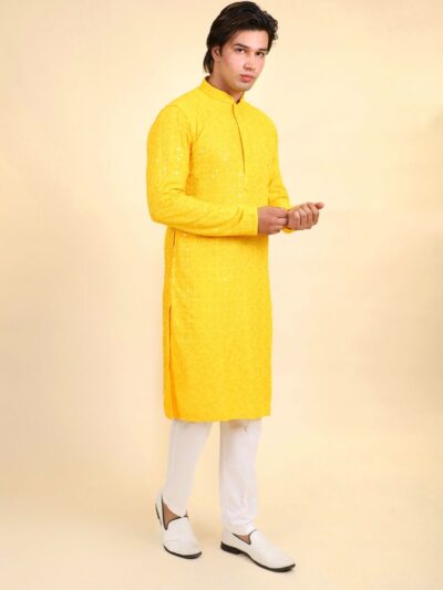 Chikan Thread Work Kurta Pajama