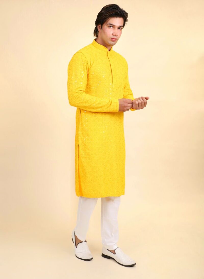 Chikan Thread Work Kurta Pajama