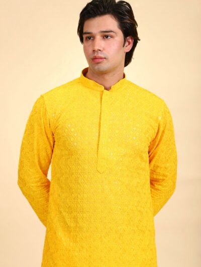 Chikan Thread Work Kurta Pajama