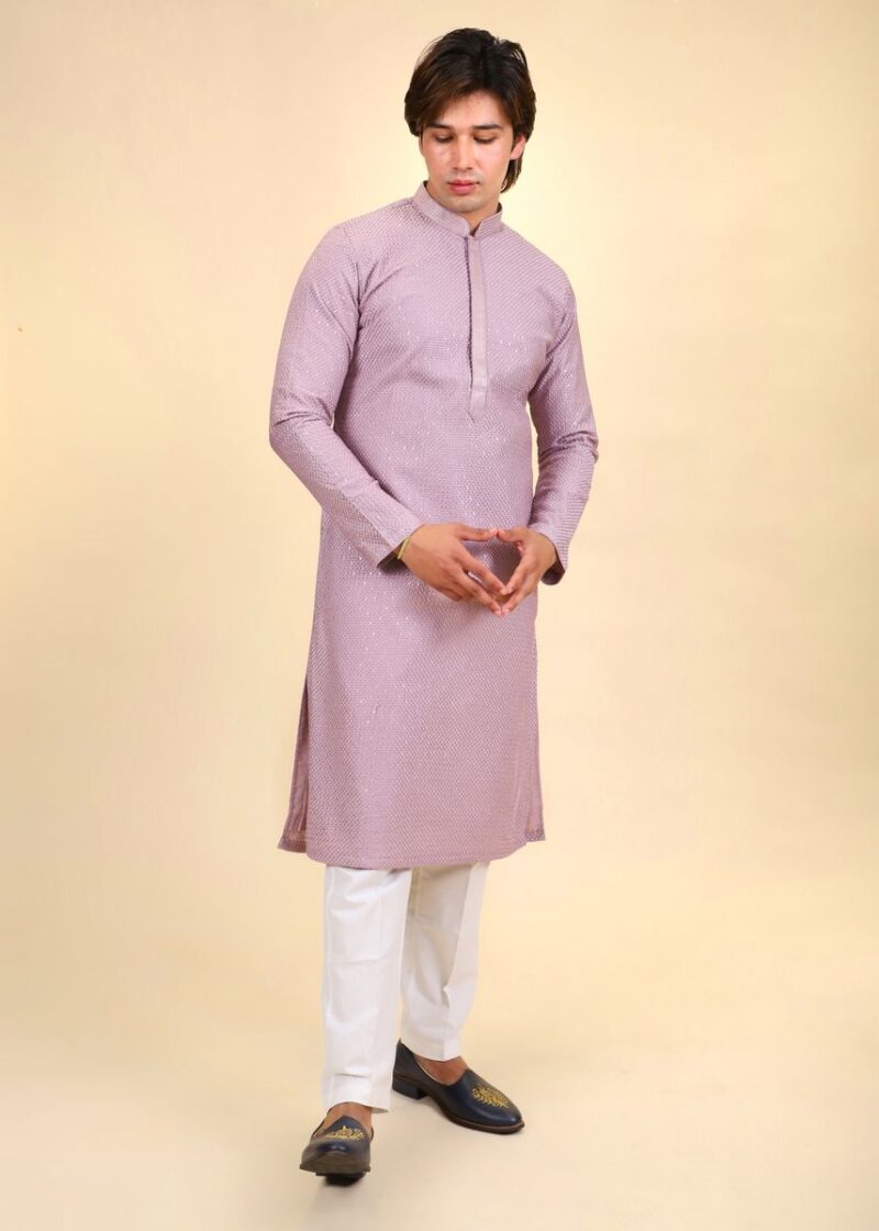 Sequins Thread Work Kurta Pajama