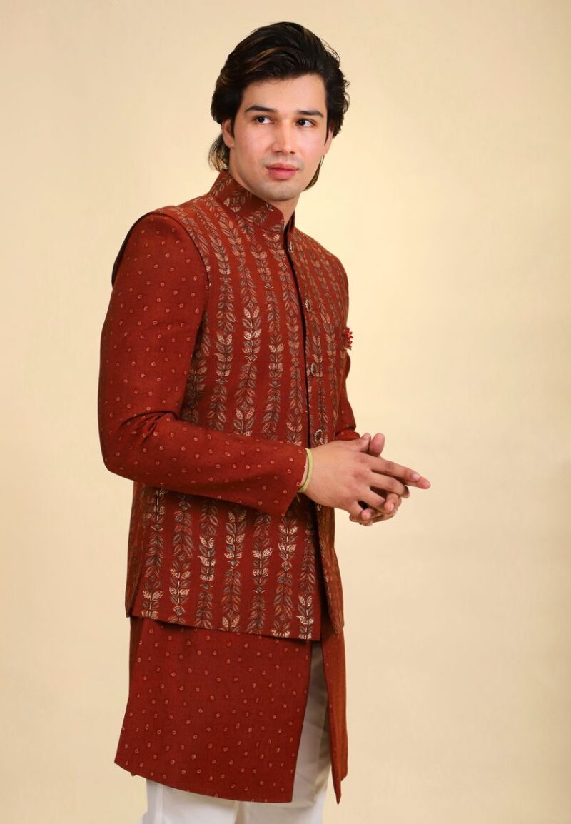 Designer Jacket Set Kurta Pajama