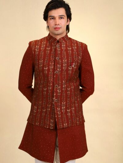 Designer Jacket Set Kurta Pajama