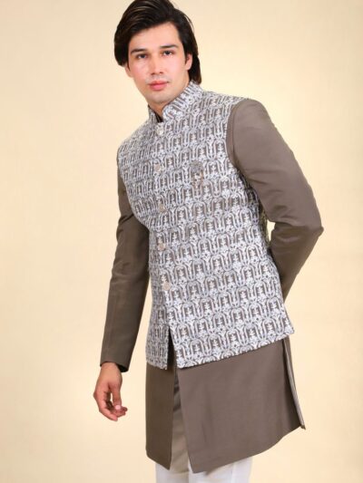 Men Jacket Set Kurta Pajama