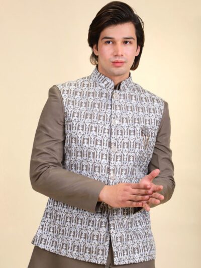 Men Jacket Set Kurta Pajama