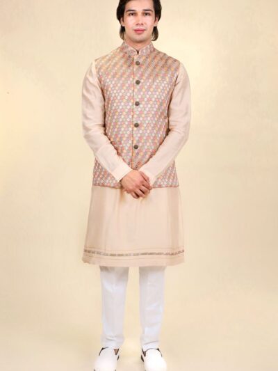 Kurta Pajama Designer Jacket Set