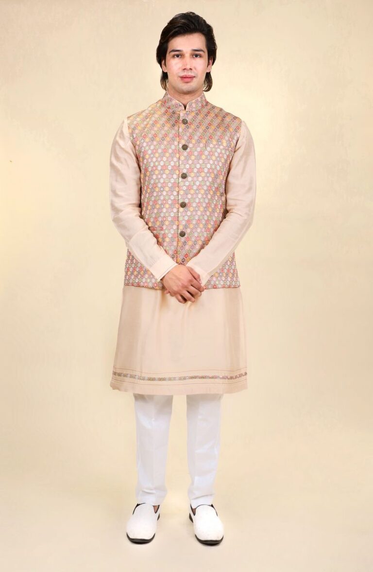 Kurta Pajama Designer Jacket Set