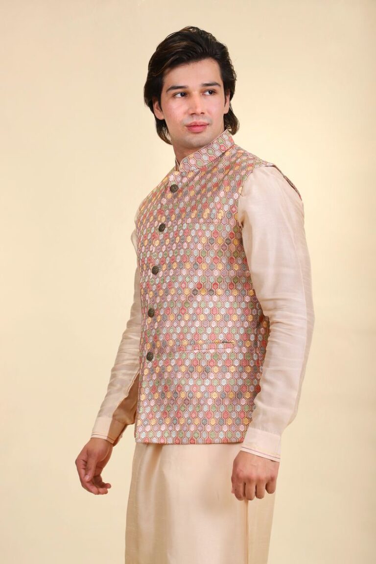 Kurta Pajama Designer Jacket Set