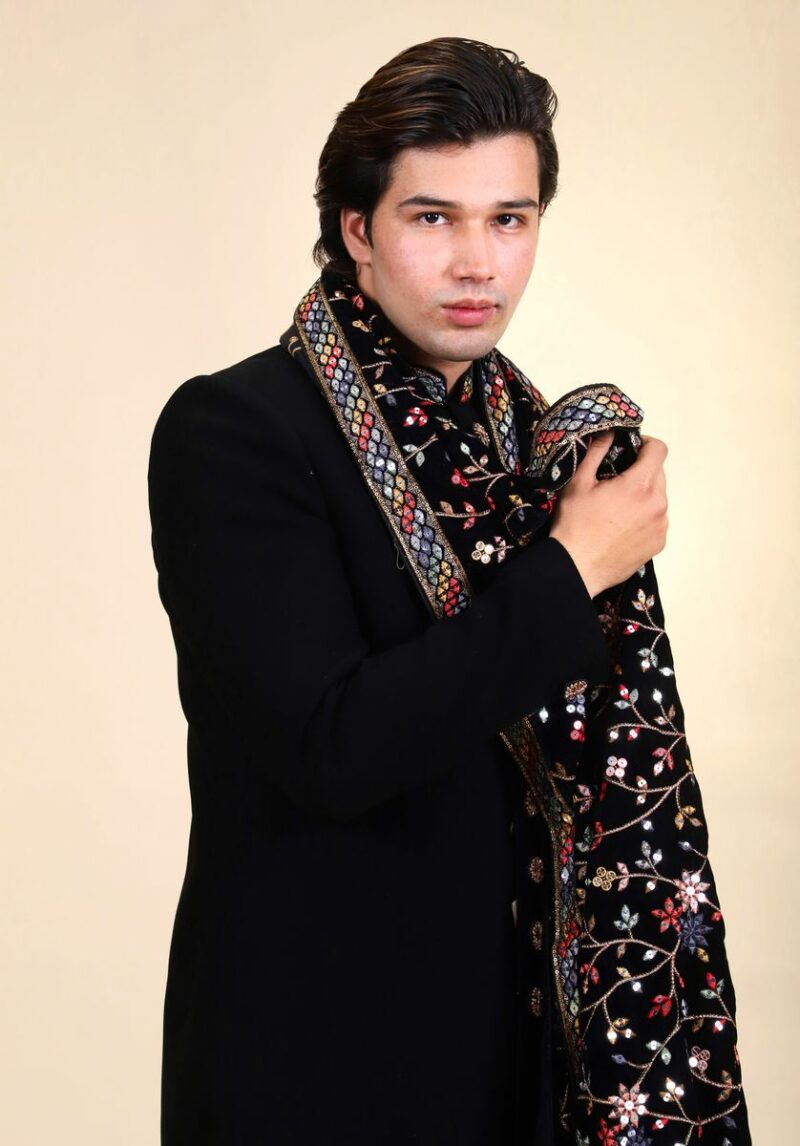 Handwork Design Black Indo-Western