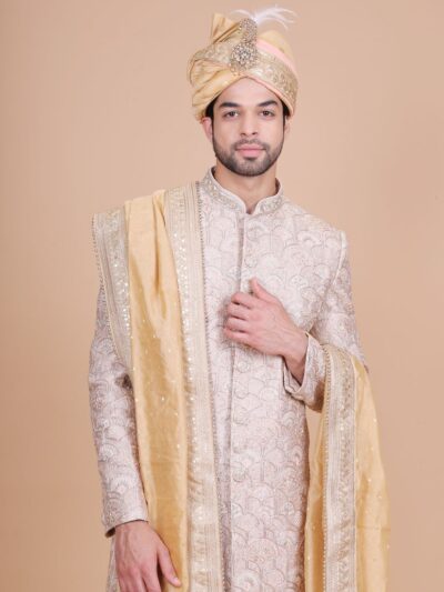 Off-White Color Groom Sherwani