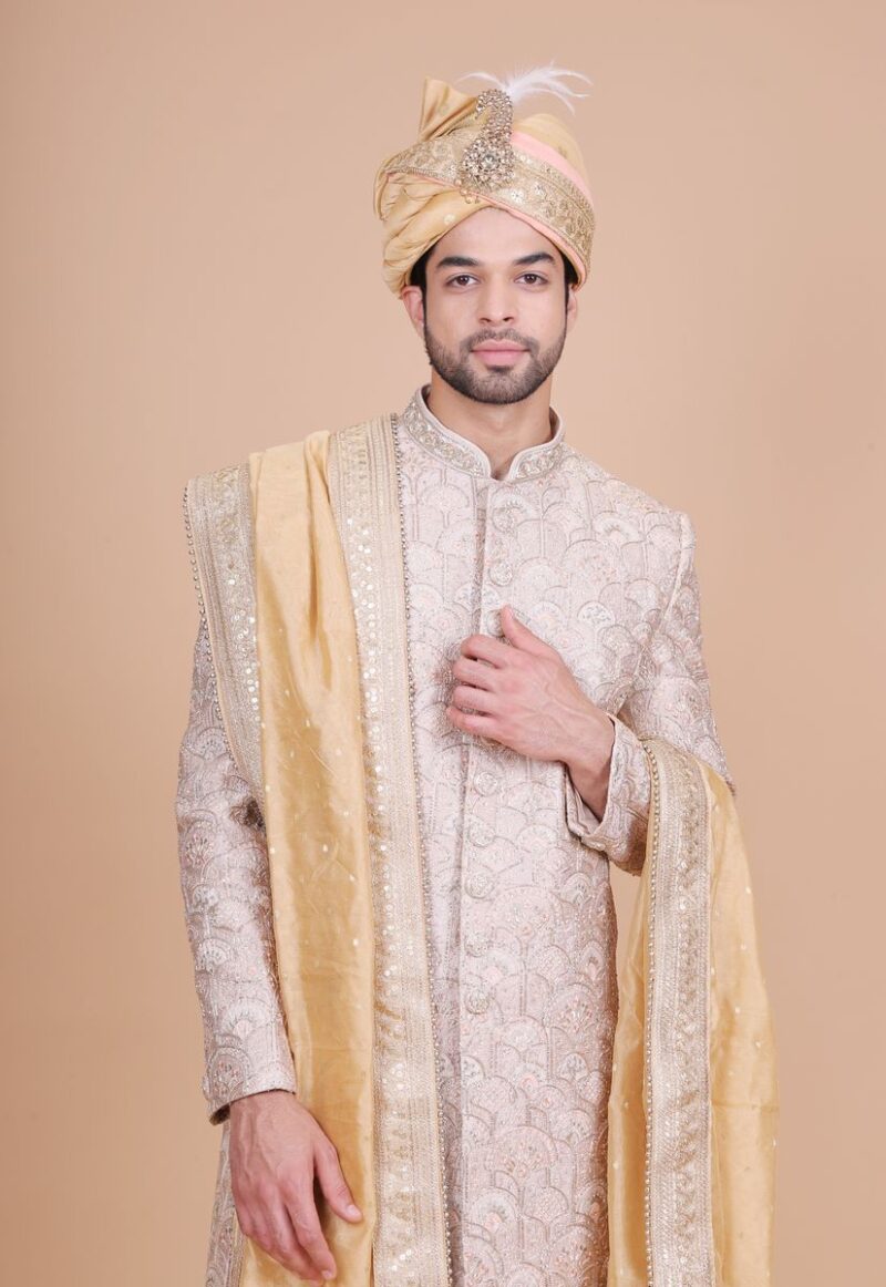 Off-White Color Groom Sherwani