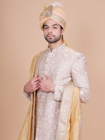 Off-White Color Groom Sherwani