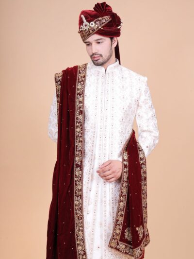 White Groom Sherwani Designs