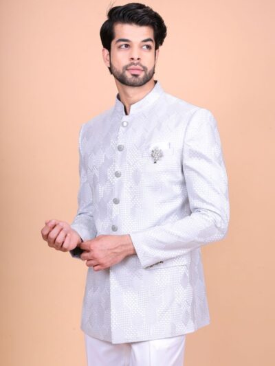 Men's Velvet White Jodhpuri