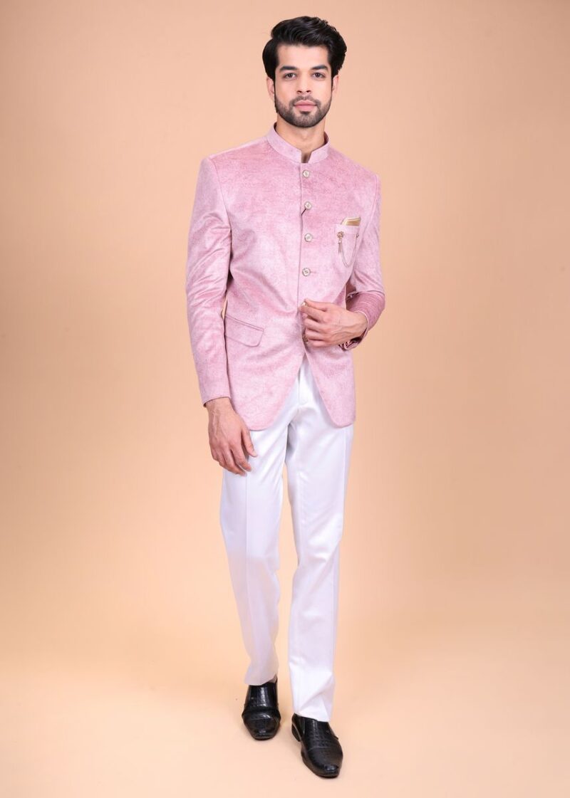 Velvet Pink Jodhpuri Suit