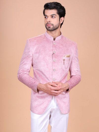 Velvet Pink Jodhpuri Suit