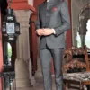 Classic Dark Grey Bandhgala Suit