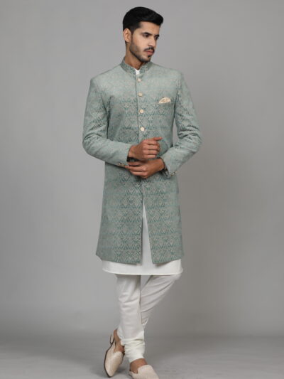 Pista Green Velvet Indo Western