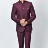 Wine Bandhgala Suit